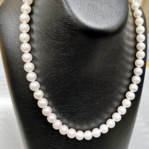 真珠,パール,ネックレス,高級グレード,無調色,花珠,8.0mm,8.5mm,イヤリング,ピアス,セット,鑑別書付